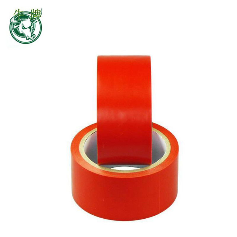PVC червена или жълта единична сиедна предупредителна лента за маркиране на пода